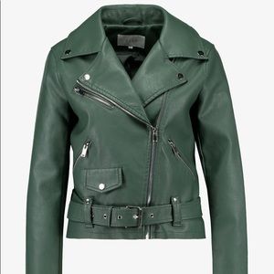 Olive green Faux leather jacket